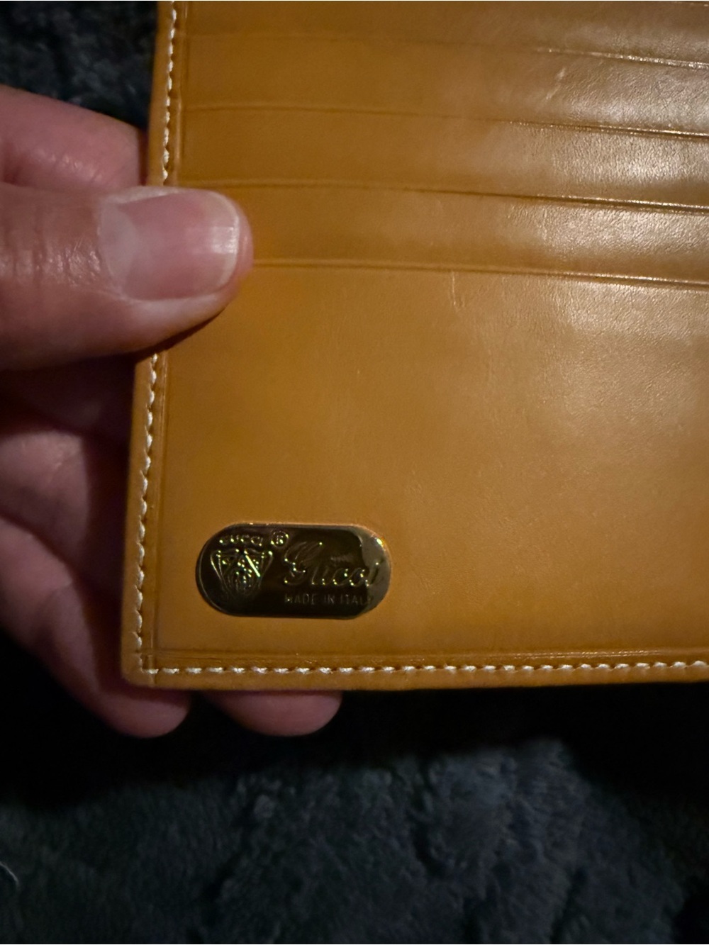 Gucci Canvas and Tan Leather Wallet with Gold Logo Hardware - Picture 5 of 10